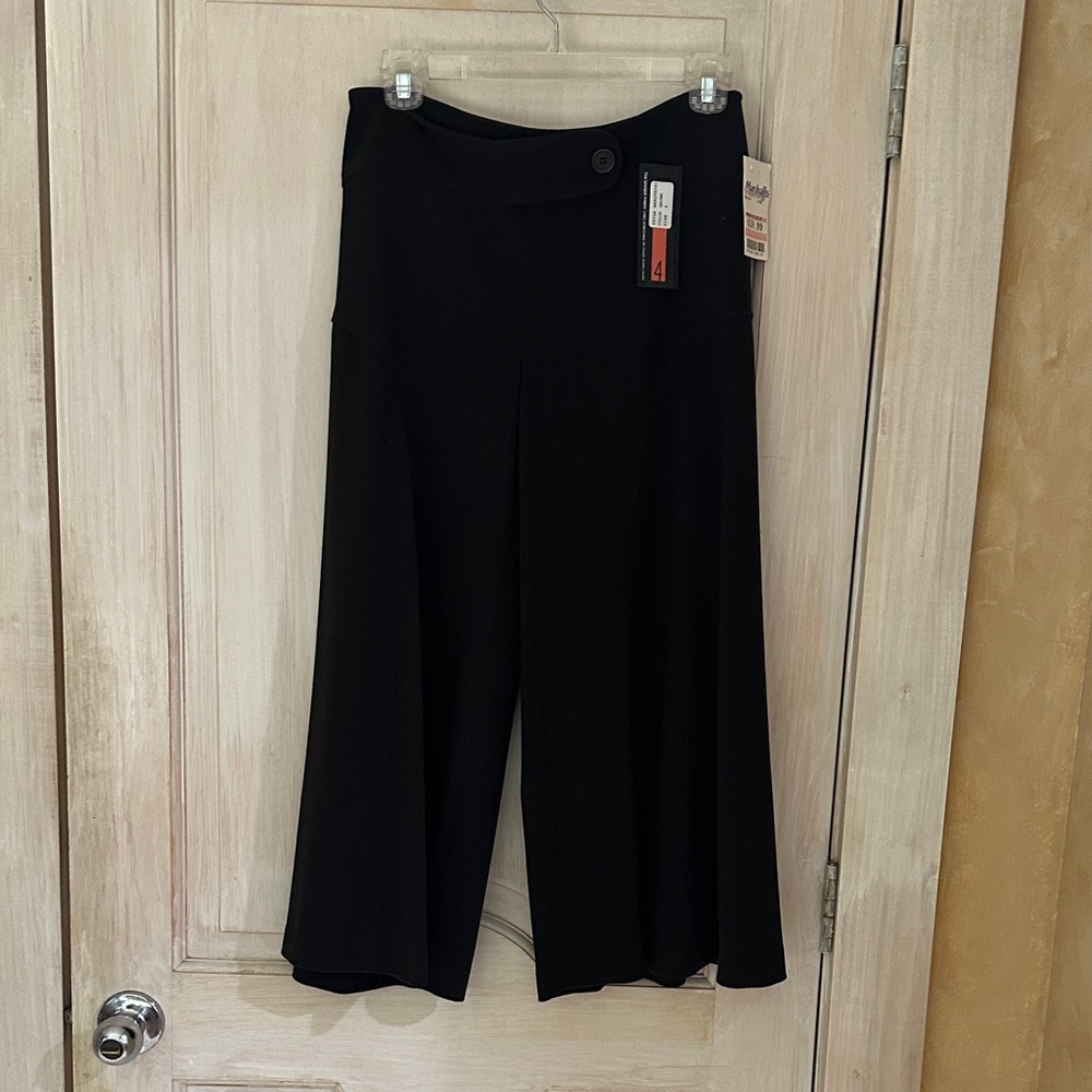 Thalian Dark Brown Button-Accent Trouser Culottes NWT